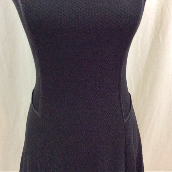 Leather Trim Waffle Weave Knit Short  Dress - Picture 7 of 8